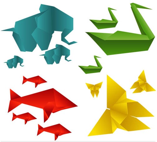 Origami Animals vector graphic free download