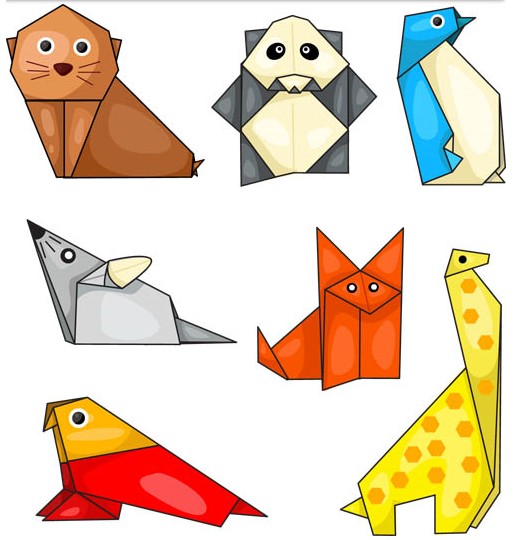 Origami Animals vectors material free download