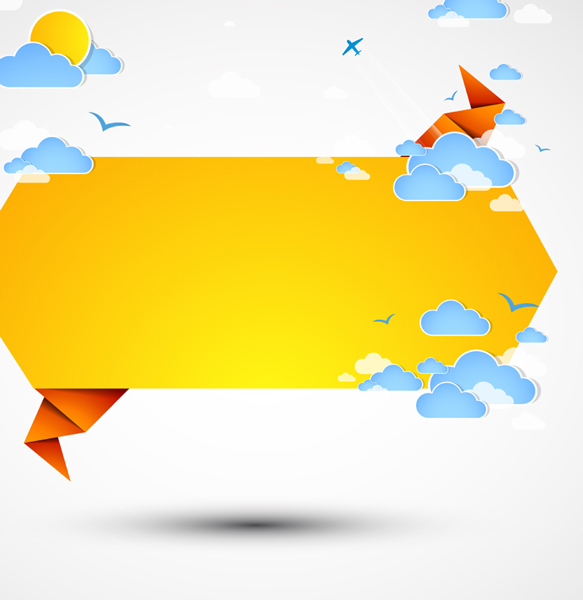 Origami and Cloud background 3 vector