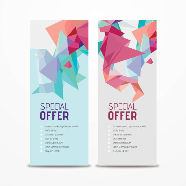 Origami color banner vector