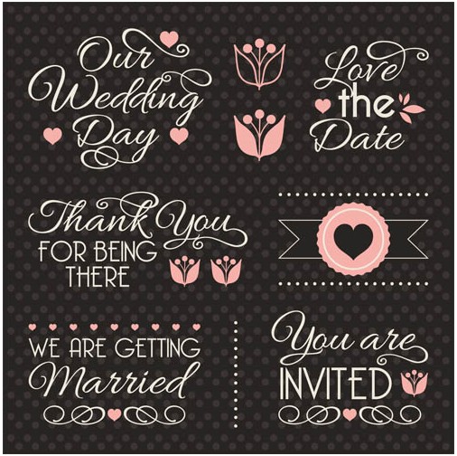 Original Wedding Elements vectors graphic