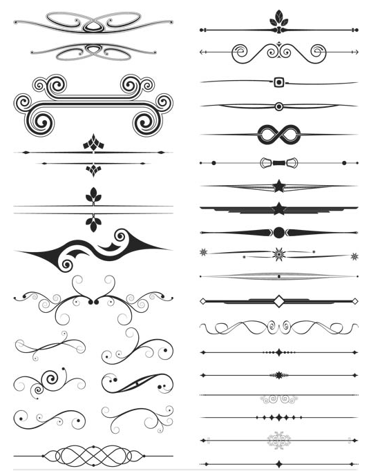 Ornament Borders Elements 6 vector