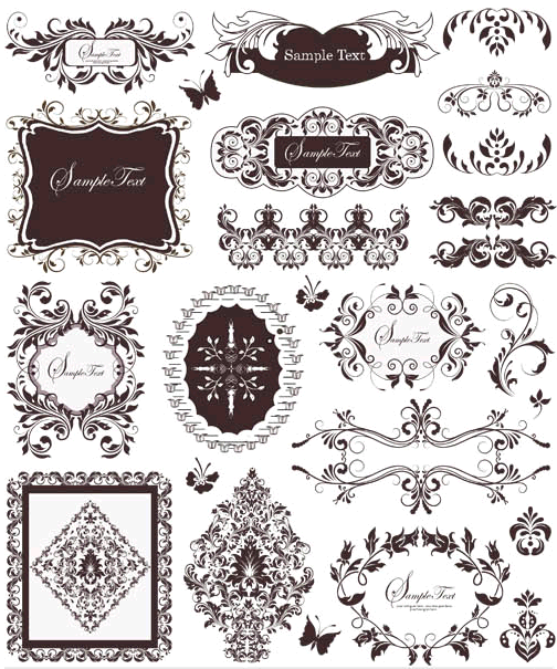 Ornamental Borders Elements 9 Illustration vector