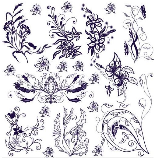 Ornate Floral Elements (Set 14) vectors