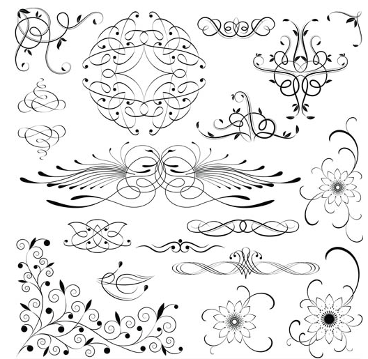 Ornate Floral Elements (Set 24) vector