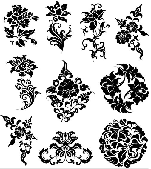 Ornate Floral Elements vectors graphic