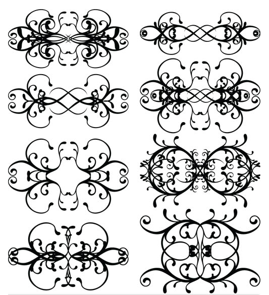 Ornate Swirl Elements 7 vector set