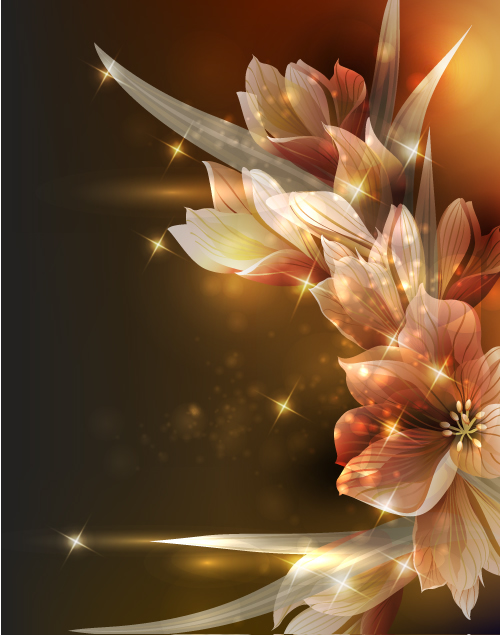 Ornate floral background 1 set vector