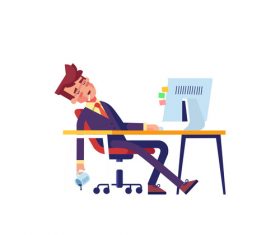 Overtime day and night people vector