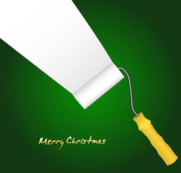 Paint Roller Christmas Background vector graphics