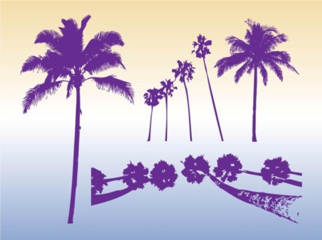 Palm Trees Silhouettes vectors graphic