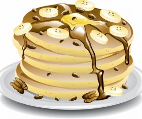 Pancake delicious food vector material 02