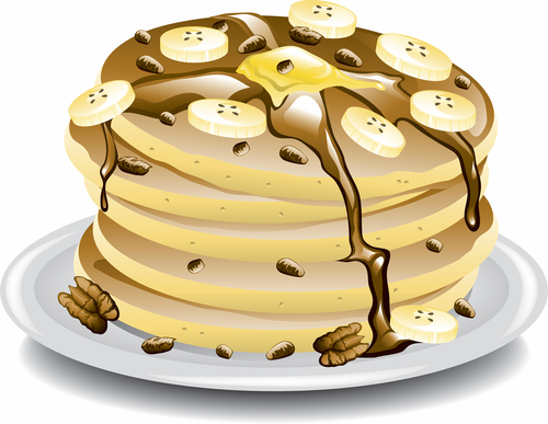 Pancake delicious food vector material 02