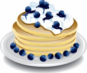 Pancake delicious food vector material 03