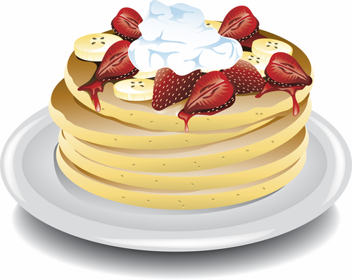 Pancake delicious food vector material 06
