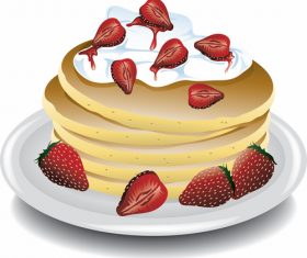 Pancake delicious food vector material 08