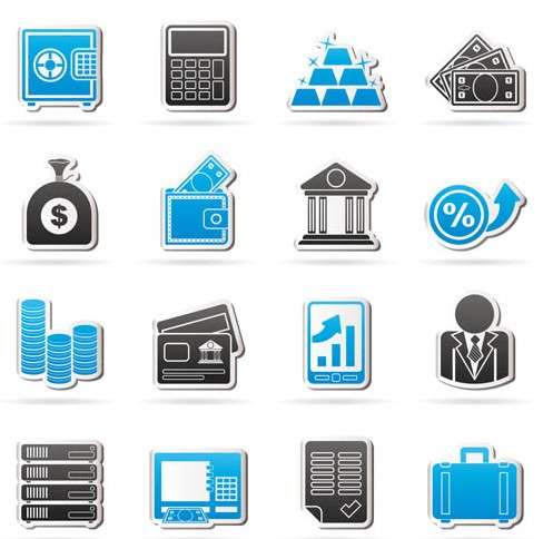 Paper Business Icons art vector
