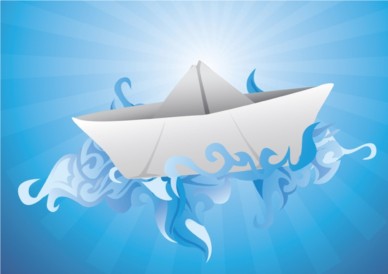 Paper Ship background vector