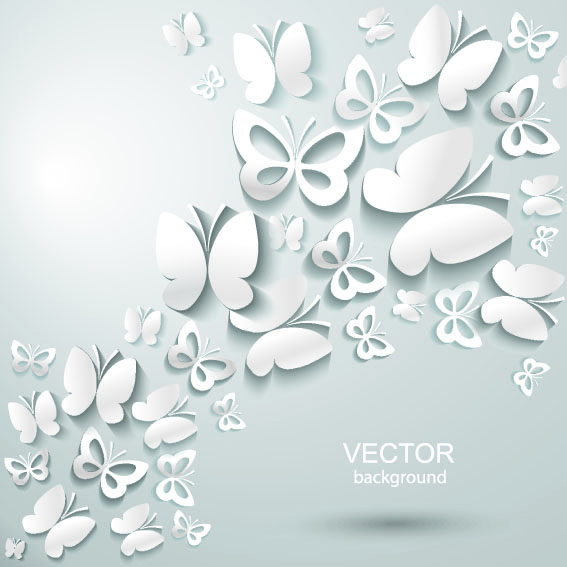 Paper cut Butterfly background 1 vector