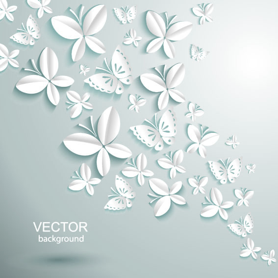 Paper cut Butterfly background 2 vector