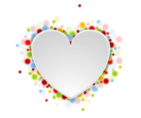 Paper heart with colored dot vector