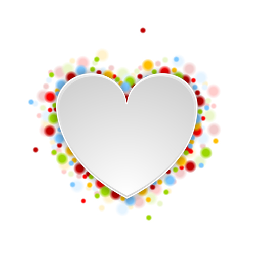 Paper heart with colored dot vector