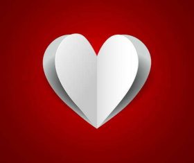 Paper heart with red valentine background vector