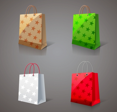 Paper shopping bags Free creative vector