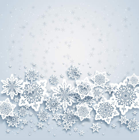 Paper snowflake background 1 creative vector