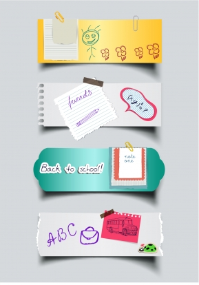 Paper sticker note Free vector