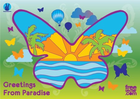 Paradise Butterfly vectors