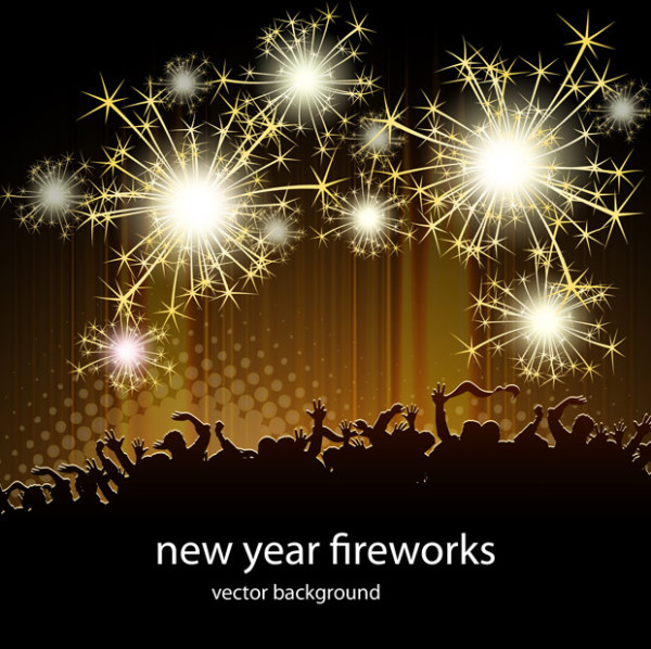 Party and Fireworks background vector material