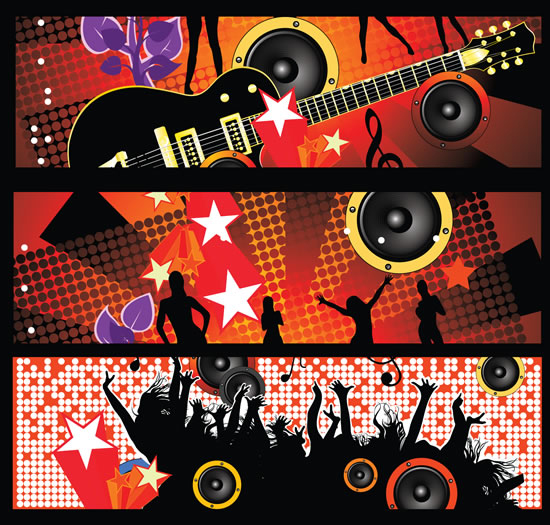 Party music banner 01 vector