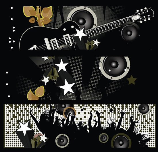 Party music banner 02 vector