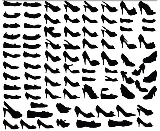 Patterns womens shoes art vector free download