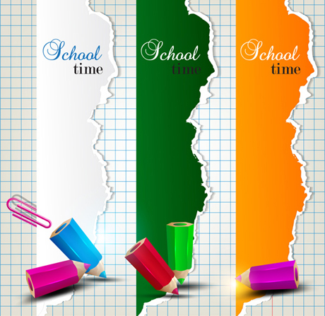 Pencil and Torn paper banner 2 vector
