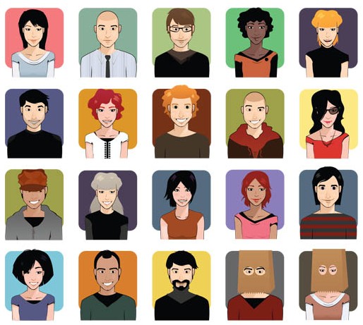 People Shiny Icons vector set