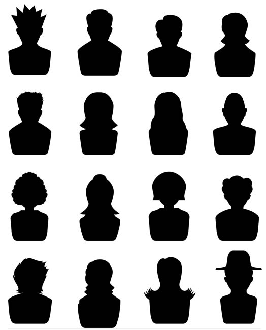 People Silhouette Avatars vector