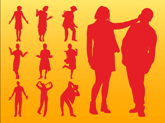 People Silhouettes Layouts vector