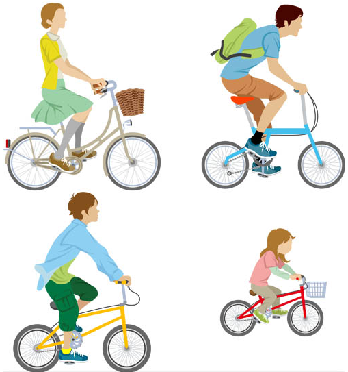 People on Bicycles vector