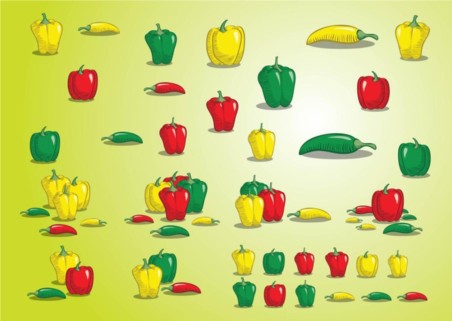 Peppers vector set