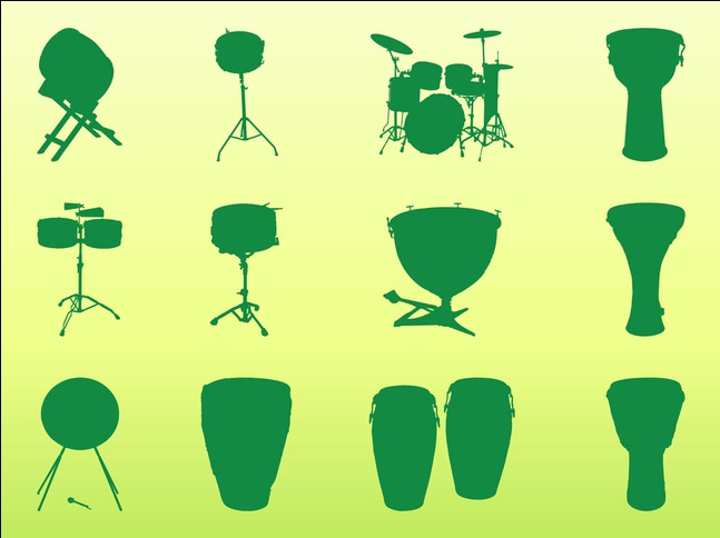 Percussion Instruments Graphics art design vectors