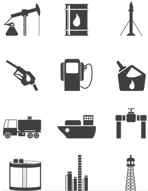 Petroleum industry Icons Illustration vector