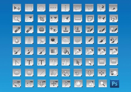 Photoshop Tools Icons vector