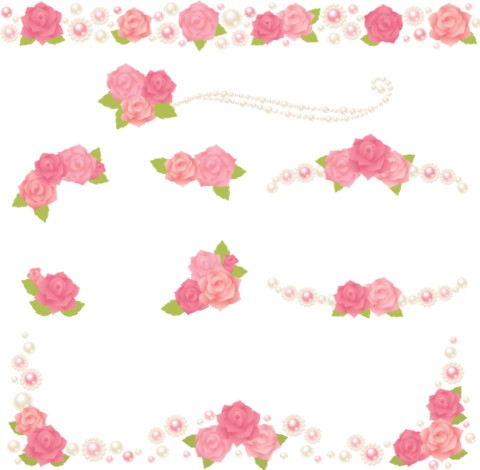 Pink flower decoration vector