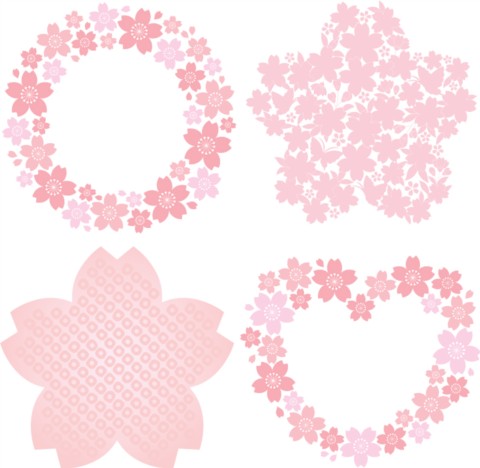 Pink flower decoration vectors