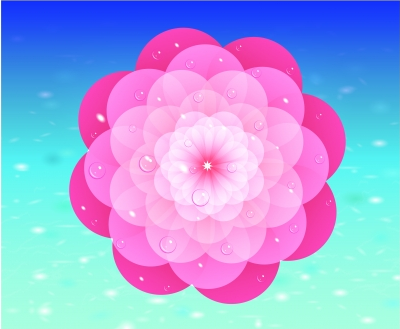 Pink flower design element Free vector