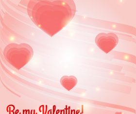 Pink heart with abstract valentine background vector