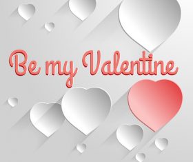 Pink heart with white heart valentine illustration vector