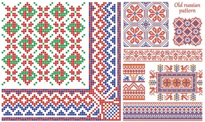 Pixel border style pattern vectors graphics